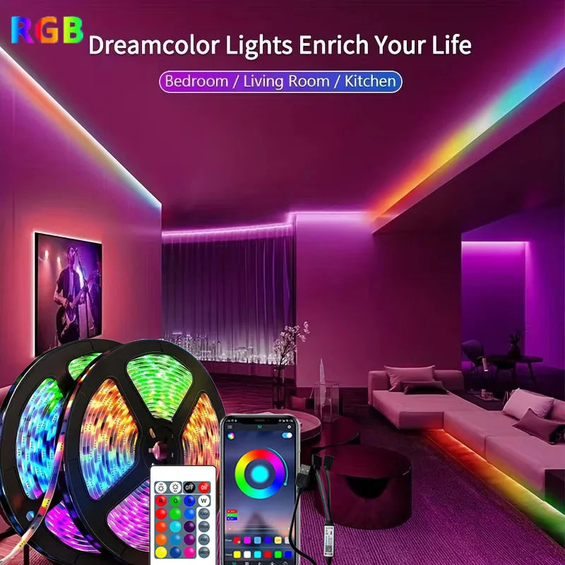 Fita LED RGB USB com Comando e Bluetooth