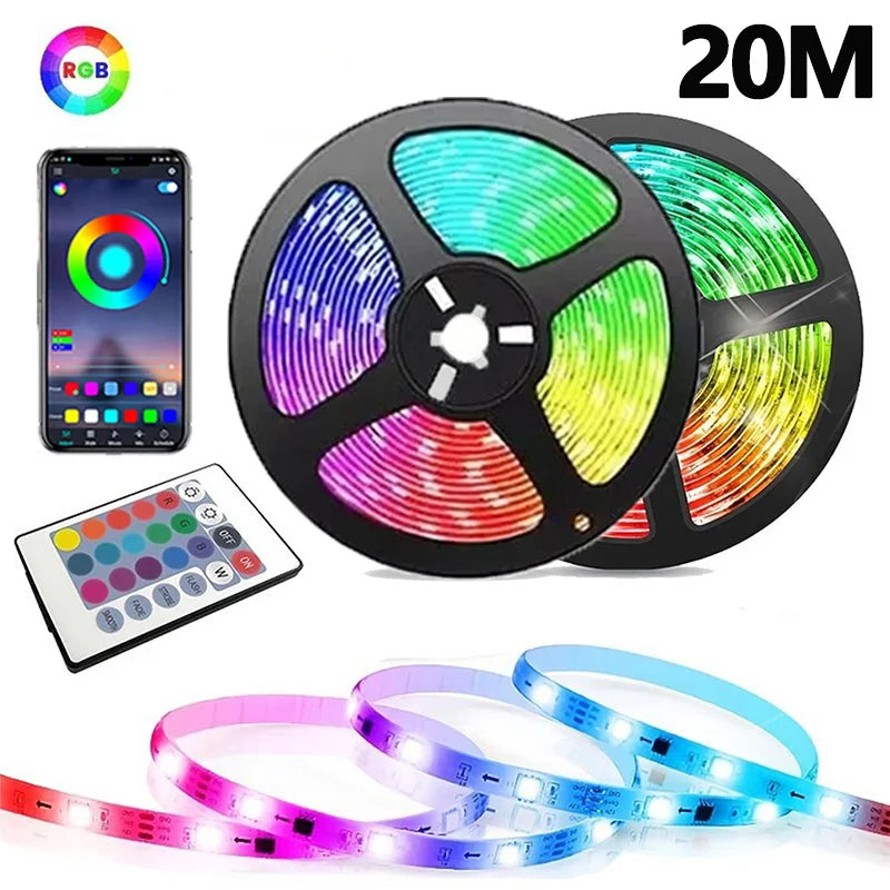 Fita LED RGB USB com Comando e Bluetooth